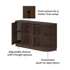 Credenza Plank+Beam Contour in legno massello con 3 ante, mobile TV da 59 pollici per il soggiorno