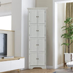 Meuble de rangement d’angle haut avec 8 portes et 4 étagères