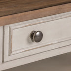Mesa de apoio Morgan Creek em branco antigo com escovado de arame e detalhes de tabaco