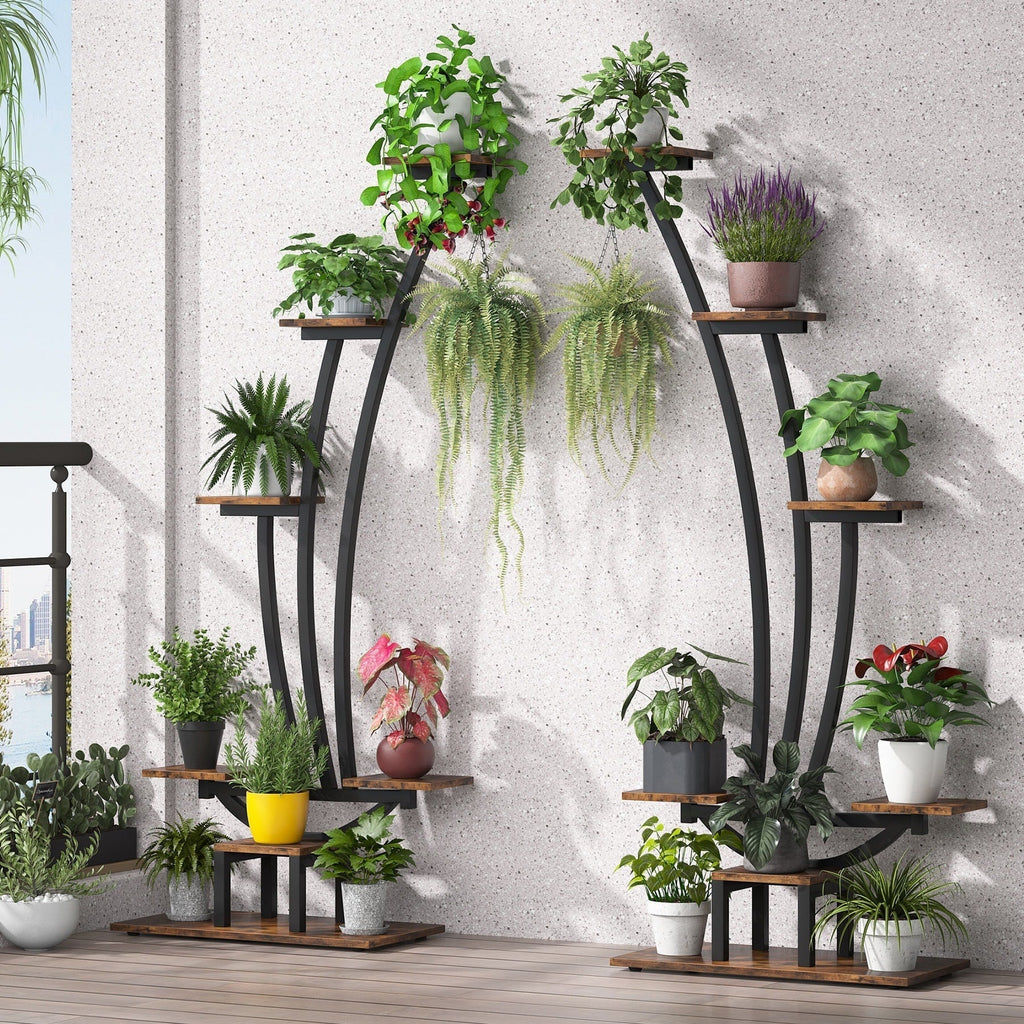 Zimmerpflanzenständer, 6-stöckiges Blumenregal für Haus und Garten – 2er-Set