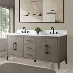 Mobile bagno Vanity Art 72 con doppio lavabo e piano in marmo composito