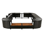 Spa-Umrandung, Spa-Gestell, viereckiges Outdoor-Lounge-Set aus Polyrattan