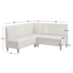 Conjunto de banqueta estofada de 3 peças Lifestorey Kerrington com costas caneladas
