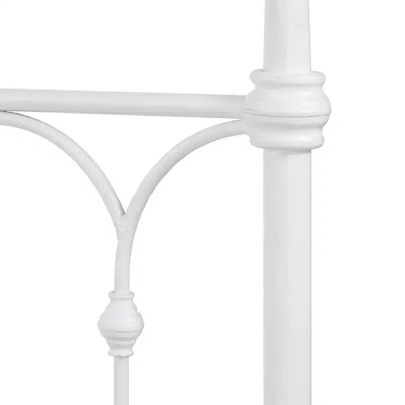 Caledonia Metallbett mit Knotenmuster in Queensize – Antikweiß – iNSPIRE Q