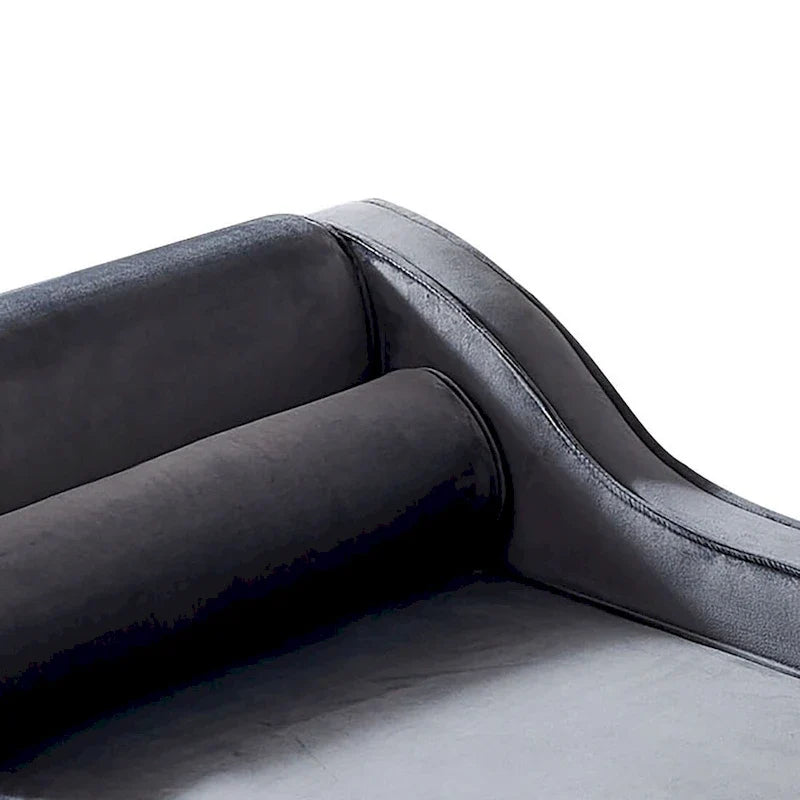 Elegante französische Chaiselongue mit Samtbezug, Stauraum und Kissen