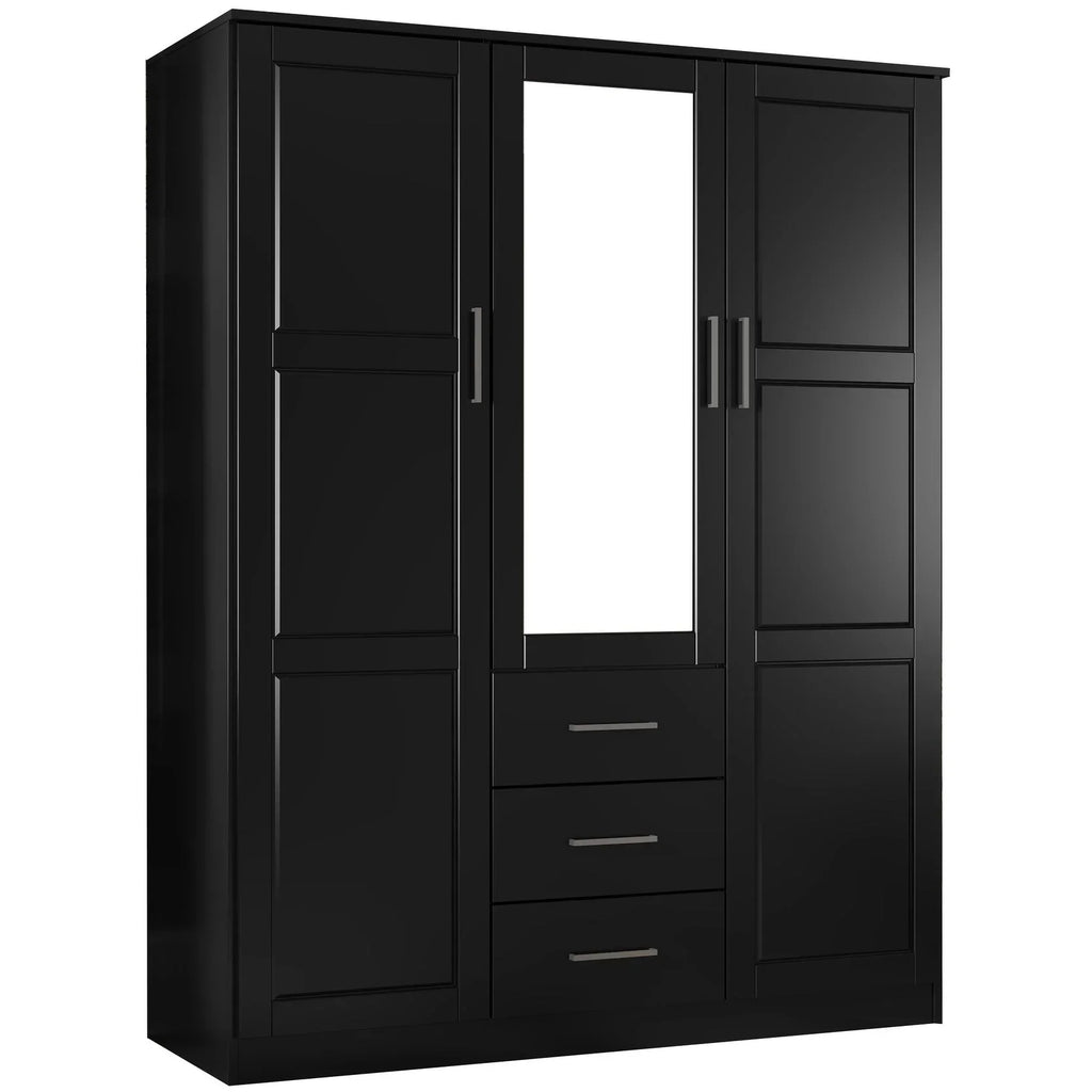 Guarda-roupa Cosmo Palace Imports com 3 portas, 100% madeira maciça, com portas de madeira maciça ou espelhadas