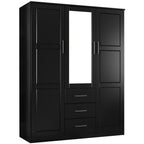 Guarda-roupa Cosmo Palace Imports com 3 portas, 100% madeira maciça, com portas de madeira maciça ou espelhadas