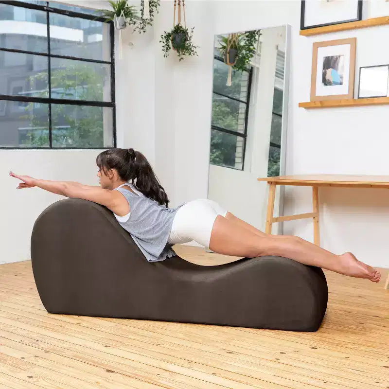 Elegantní lenoška Avana na jógu - vyrobeno v USA - skvělá na protahování, relaxaci, cvičení a další aktivity, 60D x 18W x 26H palců, světle šedá