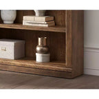 94 Traditional Tall Wood Bookcase with Storage Stratton Collection Brown - Martin Furniture