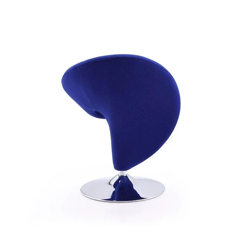 Manhattan Comfort Curl drehbarer Akzentstuhl aus Wollmischgewebe mit Chromgestell (2er-Set)
