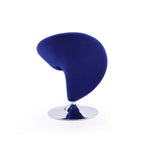 Manhattan Comfort Curl drehbarer Akzentstuhl aus Wollmischgewebe mit Chromgestell (2er-Set)