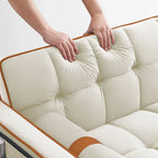 Sofá-Cama Convertível de Veludo para 2 Pessoas, com 55', Cama Extensível, Encosto Reclinável Ajustável, Bolsos Laterais e Suporte para Telemóvel