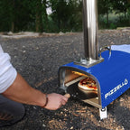 Multibrennstoff-Pizzaofen für den Außenbereich, Steinofen-Pizzaofen mit Gasbrenner und Holzfach – 12 Zoll
