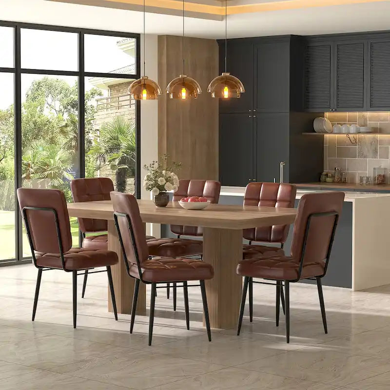 Conjunto de 2/4/6/8 cadeiras de jantar modernas, cadeiras de cozinha estofadas com almofada espessa para sala de jantar
