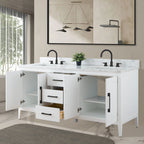 Mobile bagno Vanity Art 72 con doppio lavabo e piano in marmo composito