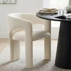Set da pranzo compatto per 2 persone, sedie imbottite beige, tavolo da pranzo rotondo con piedistallo, arredo moderno compatto per cucina - Panipeachy
