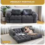 Składana sofa z funkcją spania, narożna sofa podłogowa w kształcie litery L
