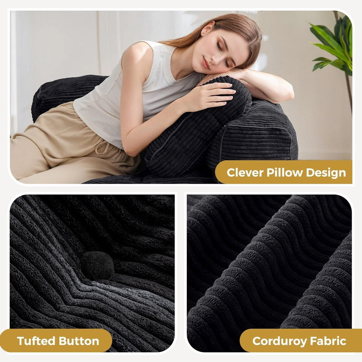 Składana sofa z funkcją spania, narożna sofa podłogowa w kształcie litery L