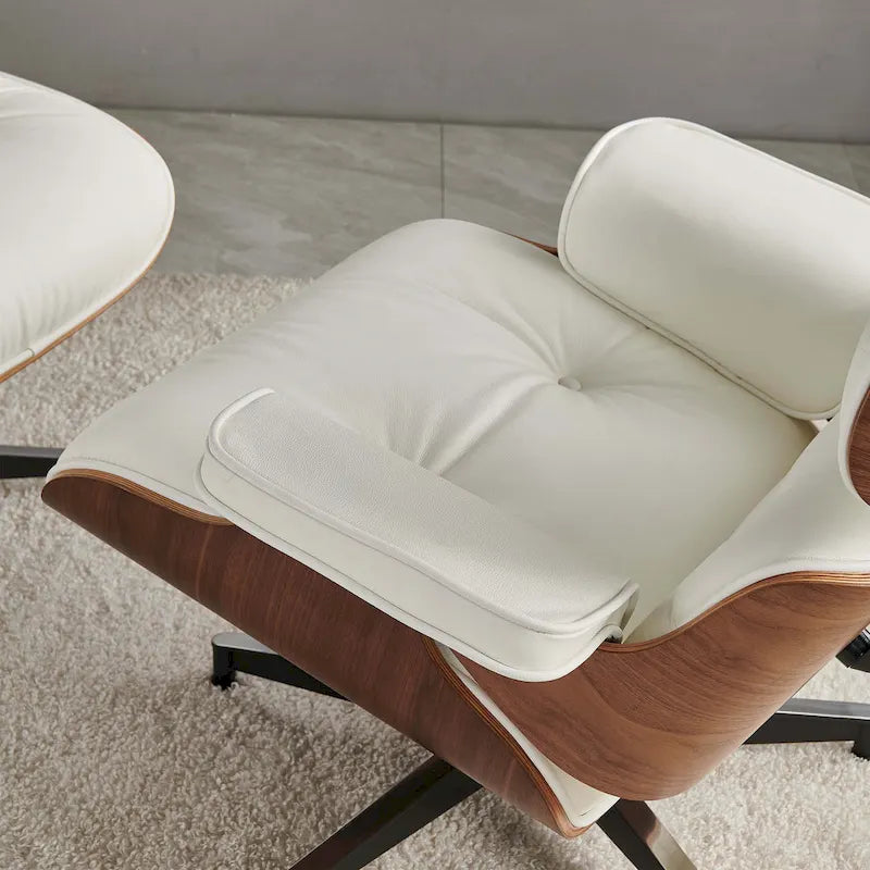 Poltrona lounge reclinabile in pelle dal design moderno di metà secolo
