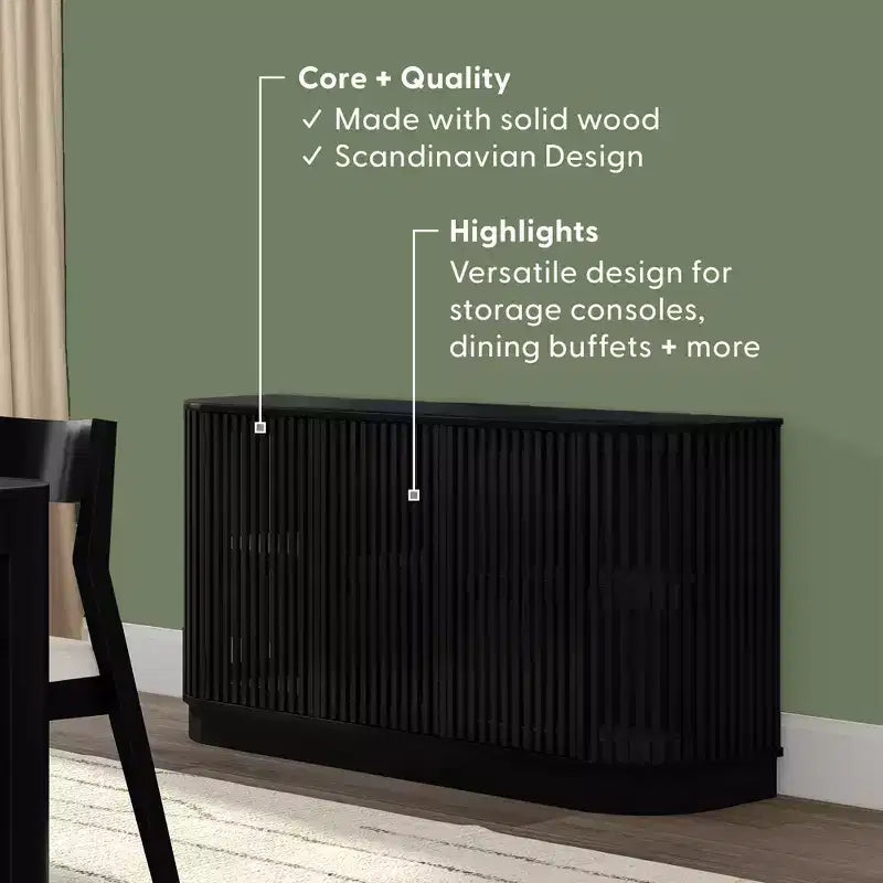 Credenza Plank+Beam Contour in legno massello con 3 ante, mobile TV da 59 pollici per il soggiorno
