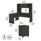 Echo L-vormig bureau met opzetkast en laden