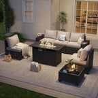 Ensemble de mobilier de terrasse extérieur avec coussins épaissis de 10 cm