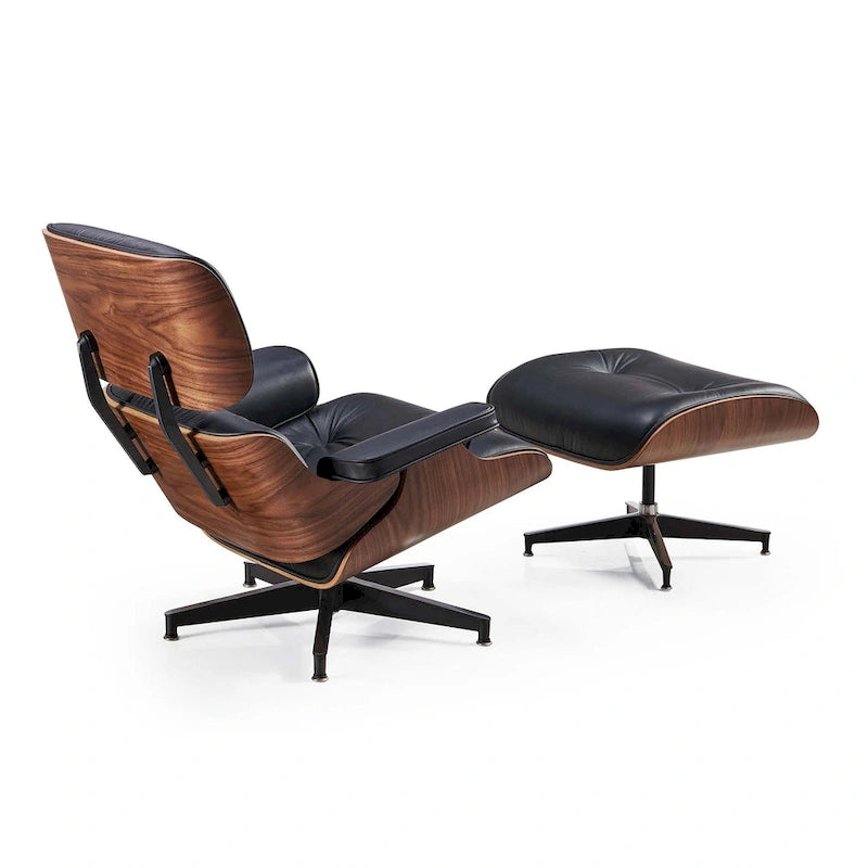 Poltrona lounge reclinabile in pelle dal design moderno di metà secolo