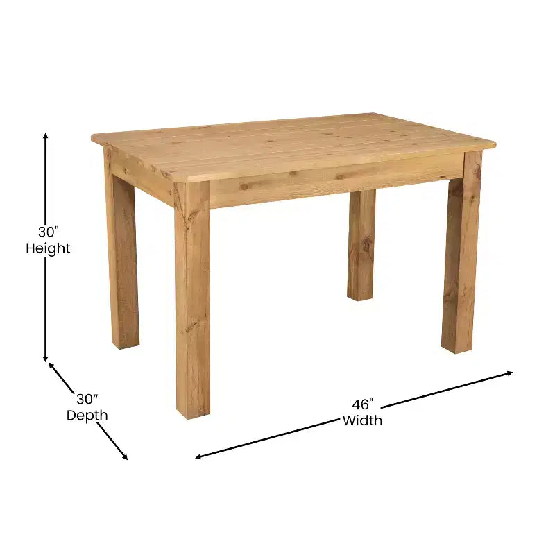 Prostokątny stół do jadalni Flash Furniture 46 x 30 z litej sosny