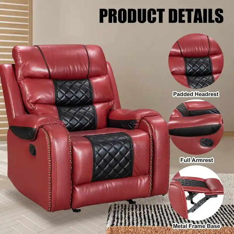 Fauteuil inclinable grand format en similicuir, design américain, pour le salon