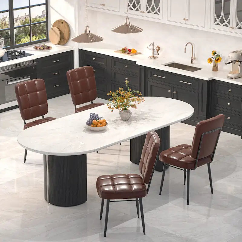 Conjunto de 2/4/6/8 cadeiras de jantar modernas, cadeiras de cozinha estofadas com almofada espessa para sala de jantar
