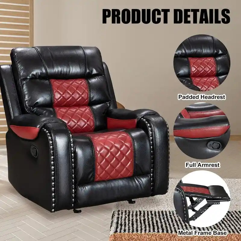 Fauteuil inclinable grand format en similicuir, design américain, pour le salon