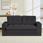 Canapé-lit futon convertible 2-en-1 Mjkone de 71 po, canapé deux places convertible pliable en tissu côtelé avec boutons capitonnés, gain de place