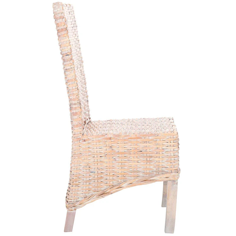 Conjunto de 2 cadeiras de jantar em vime natural 19W x 22D x 41H, estilo boho costeiro