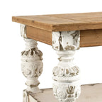 Rechthoekige antiek witgewassen houten koffietafel