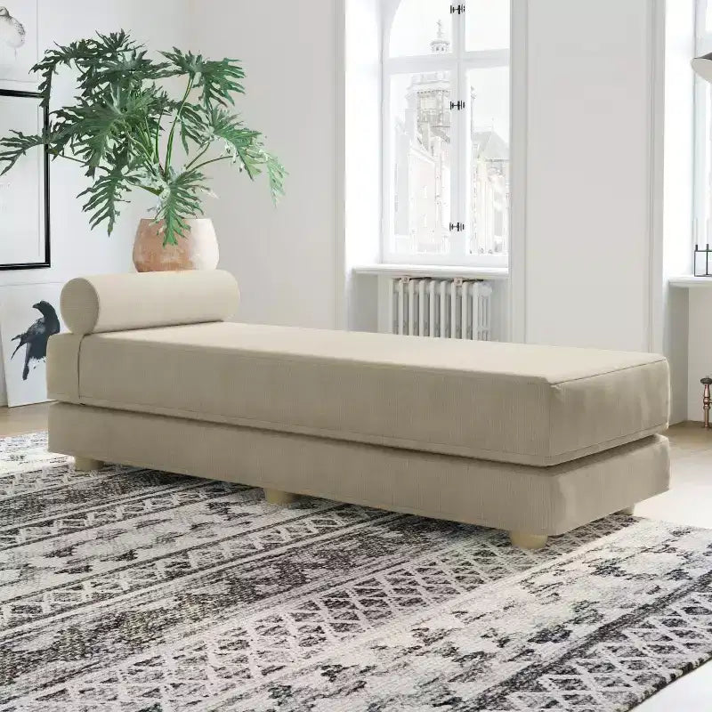 Tagesbett / ausklappbares Schlafsofa in Queen-Size – Microvelours