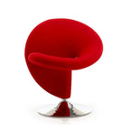 Manhattan Comfort Curl drehbarer Akzentstuhl aus Wollmischgewebe mit Chromgestell (2er-Set)