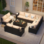 Ensemble de mobilier de terrasse extérieur avec coussins épaissis de 10 cm