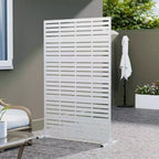 MAYEERTY 72 x 47 Zoll großer weißer Sichtschutz für den Außenbereich aus Naturmaterial, 6-teiliges Set, natürlicher Klappteiler für Hinterhof und Garten