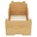 Lit au sol en forme d’ours Okak pour enfants de 3 à 6 ans, cadre de lit pour tout-petit avec barrière de sécurité, joli lit pour enfants en forme d’animal