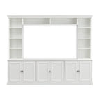 4-piece entertainment center wall unit set with bridge for TVs up to 70, TV stand W/adjustable shelves, large media console