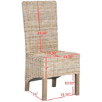 Conjunto de 2 cadeiras de jantar em vime natural 19W x 22D x 41H, estilo boho costeiro