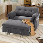 Divano letto trasformabile 3-in-1 Dyonery, divano letto estraibile con tasca laterale e schienale regolabile, montaggio senza attrezzi, divanetto pieghevole