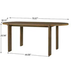 Set da pranzo ovale da 7 pezzi per 6 persone, grande tavolo da cucina familiare da 71", con 6 sedie da pranzo imbottite, noce - Christopher Knight Home