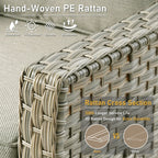 HOOOWOOO 2-teiliges Gartenstuhl-Set aus Korbgeflecht und Rattan mit hoher Rückenlehne