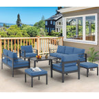AECOJOY 7-delige aluminium tuinmeubelset voor buiten, loungeset