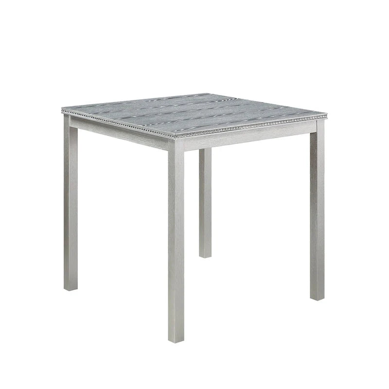 Modernes 5-teiliges Esszimmer-Set mit quadratischem Tisch in Tresenhöhe und 4 gepolsterten Stühlen