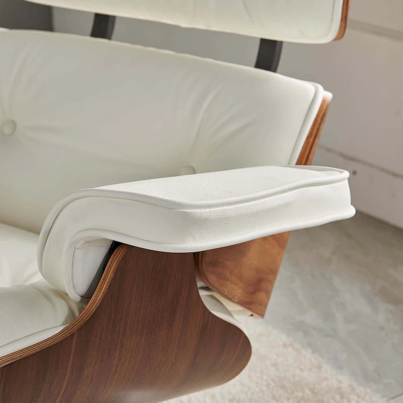 Poltrona lounge reclinabile in pelle dal design moderno di metà secolo