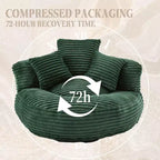 Sitzsack-Sofa für Erwachsene und Kinder, übergroßer Cord-Sitzsack mit 3 Kissen und Armlehne für Wohnzimmer oder Schlafzimmer