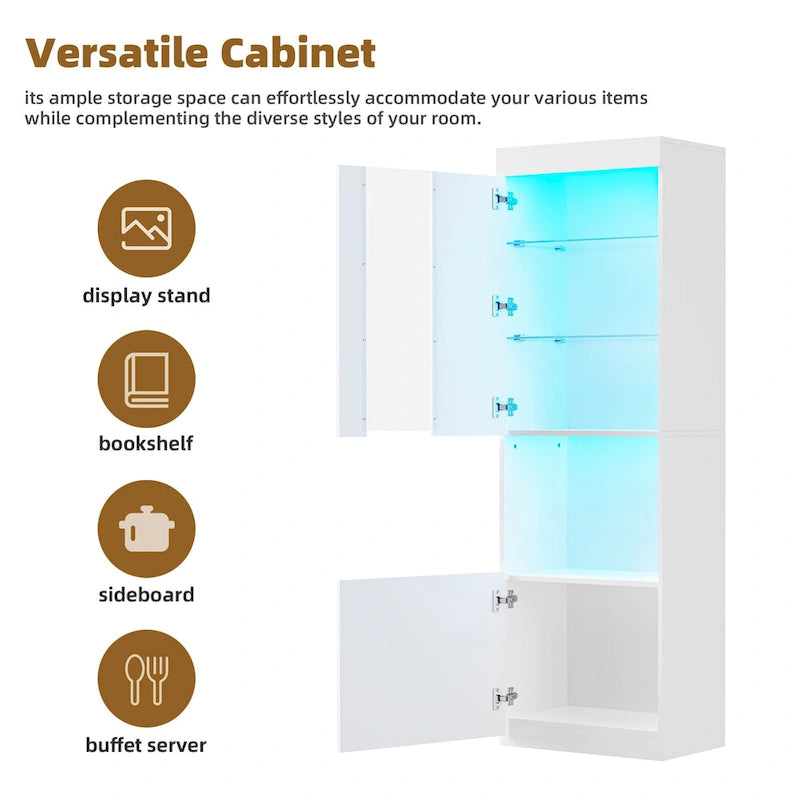 Mobile TV con caminetto elettrico non riscaldante da 34,2", Centro di intrattenimento con luce LED, Ripiani in vetro temperato per TV fino a 75"