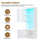 Mobile TV con caminetto elettrico non riscaldante da 34,2", Centro di intrattenimento con luce LED, Ripiani in vetro temperato per TV fino a 75"